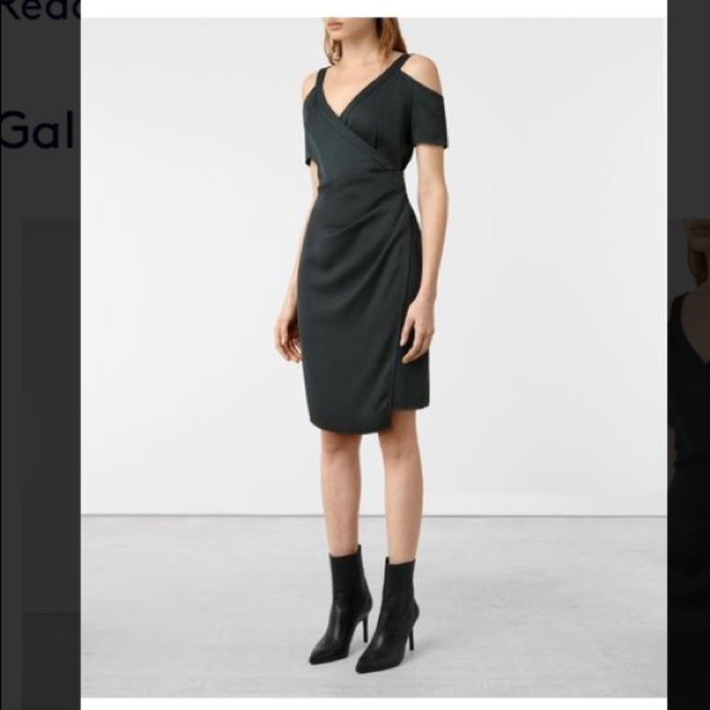 All Saints Cadia Open Shoulders Satin Dress sz.0
